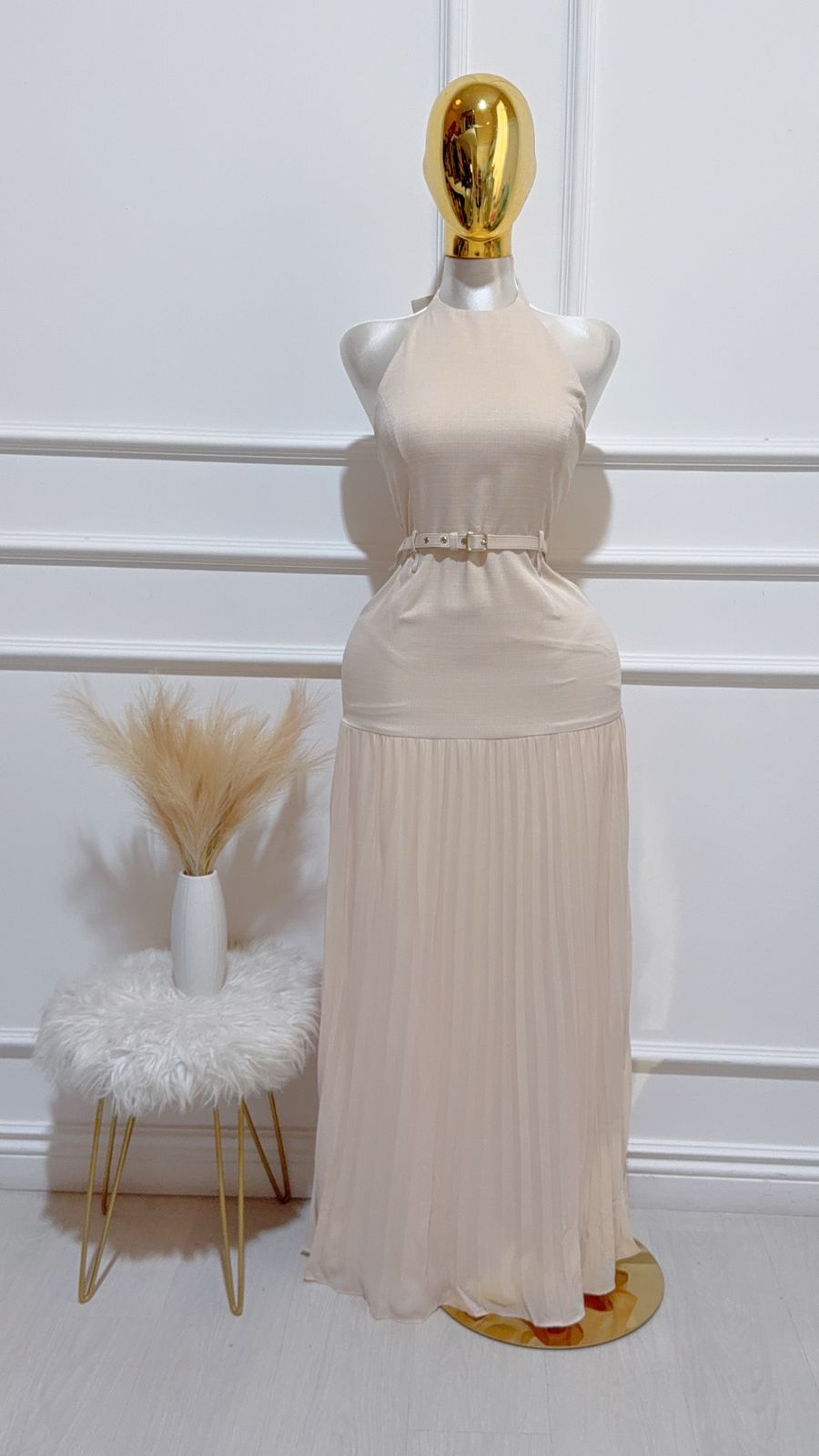 Vestido Largo Beige