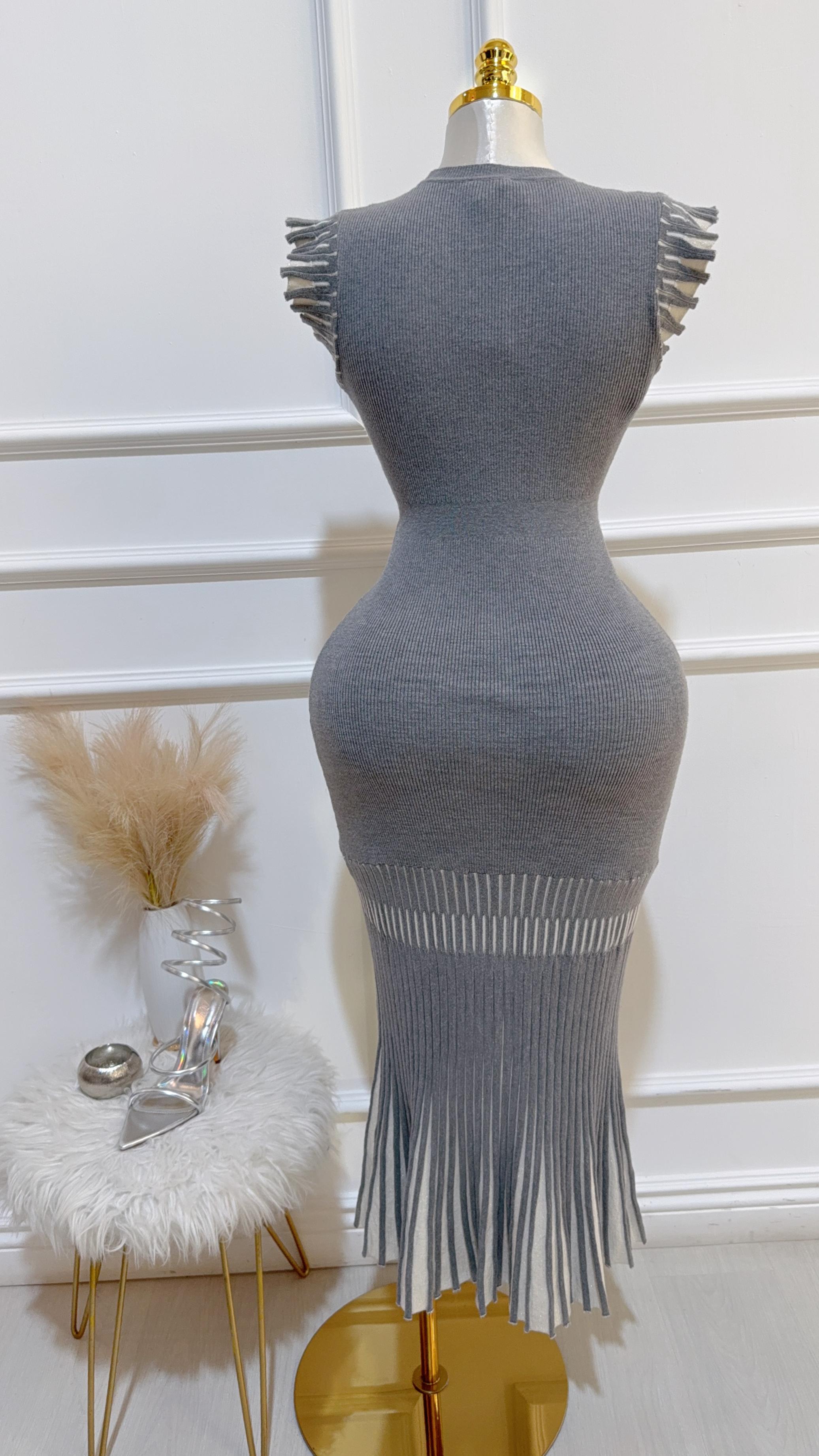 Vestido Largo Gris