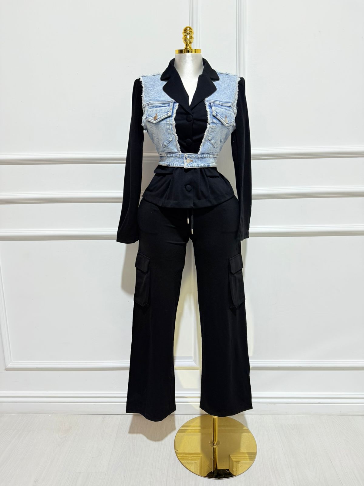 Set Chaqueta/Pantalon Demin negro