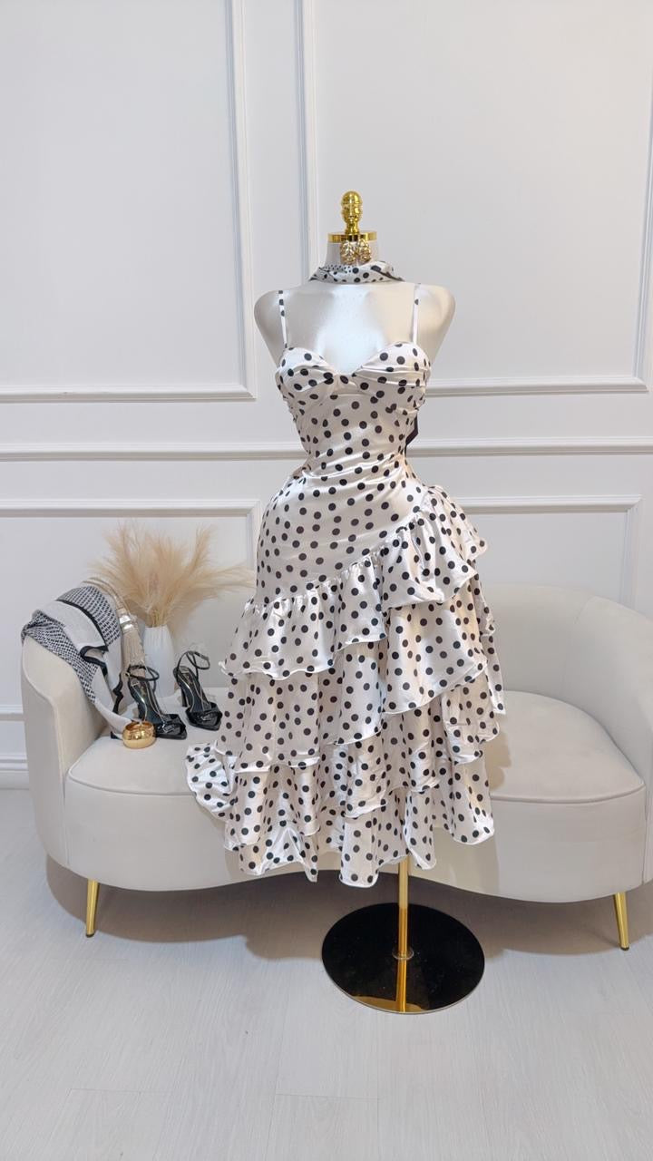 Vestido Largo Olanes Blanco