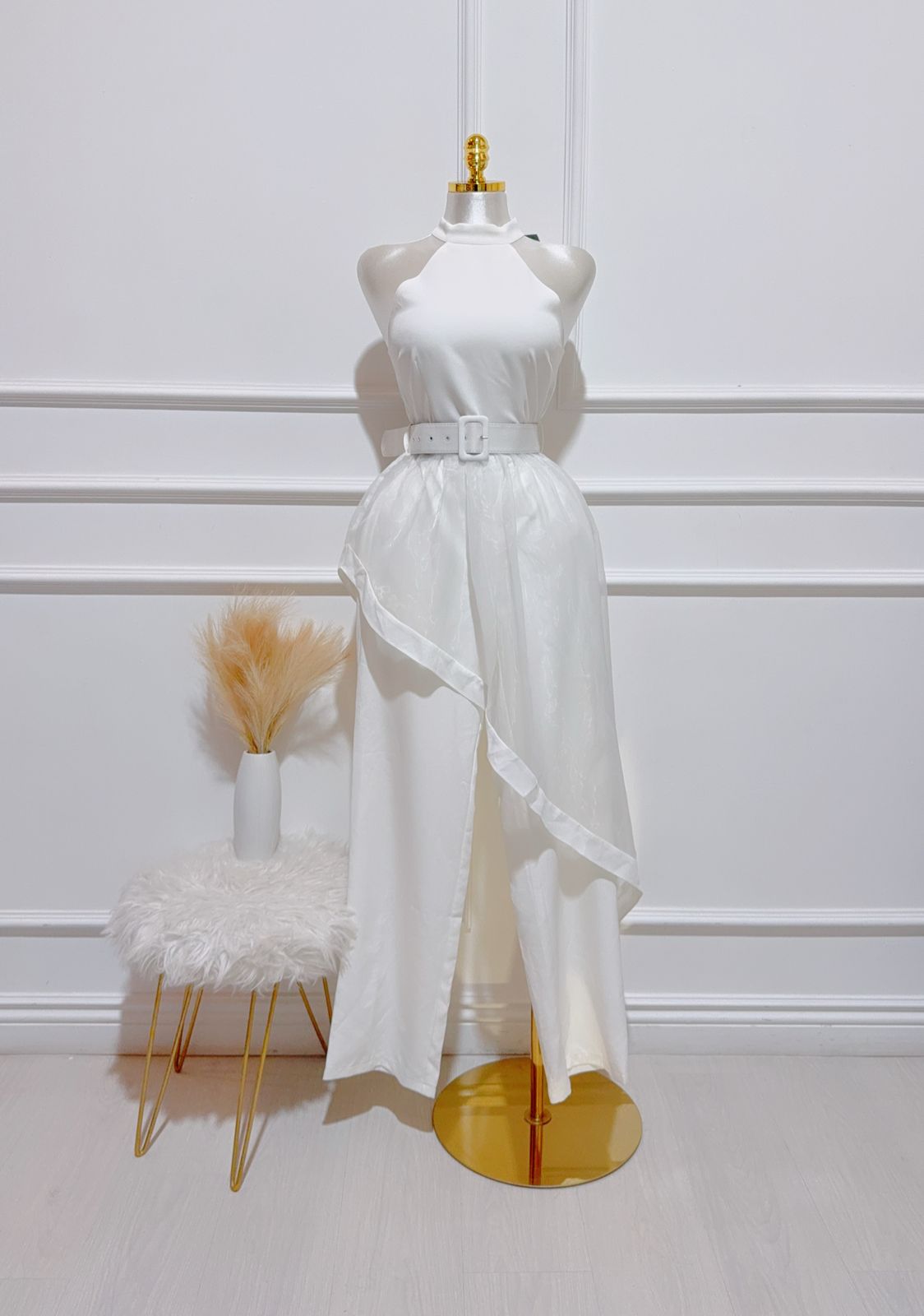 Set Blusa Larga Cinto Pantalon