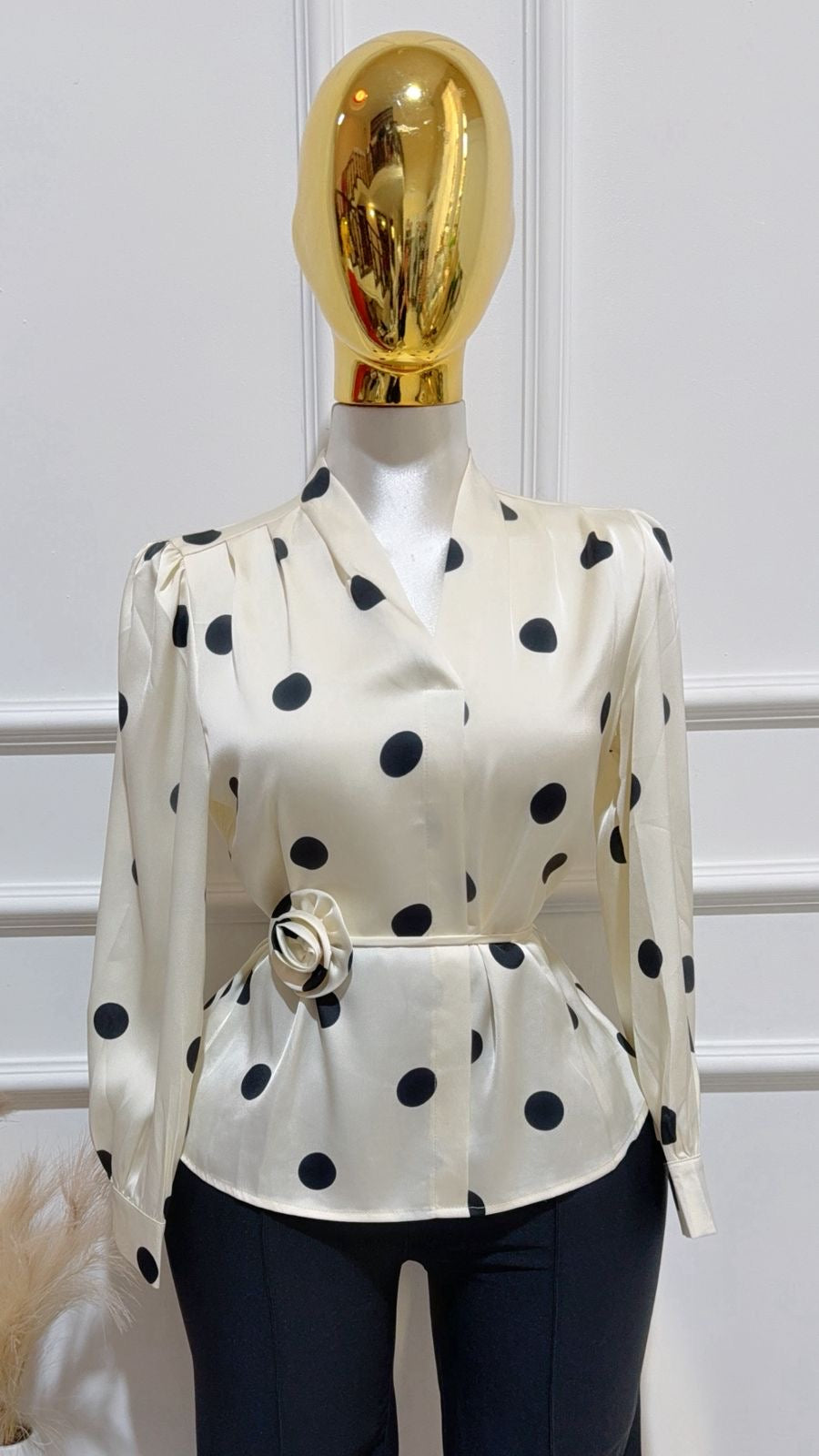 Top De Gasa Blanca Lunares