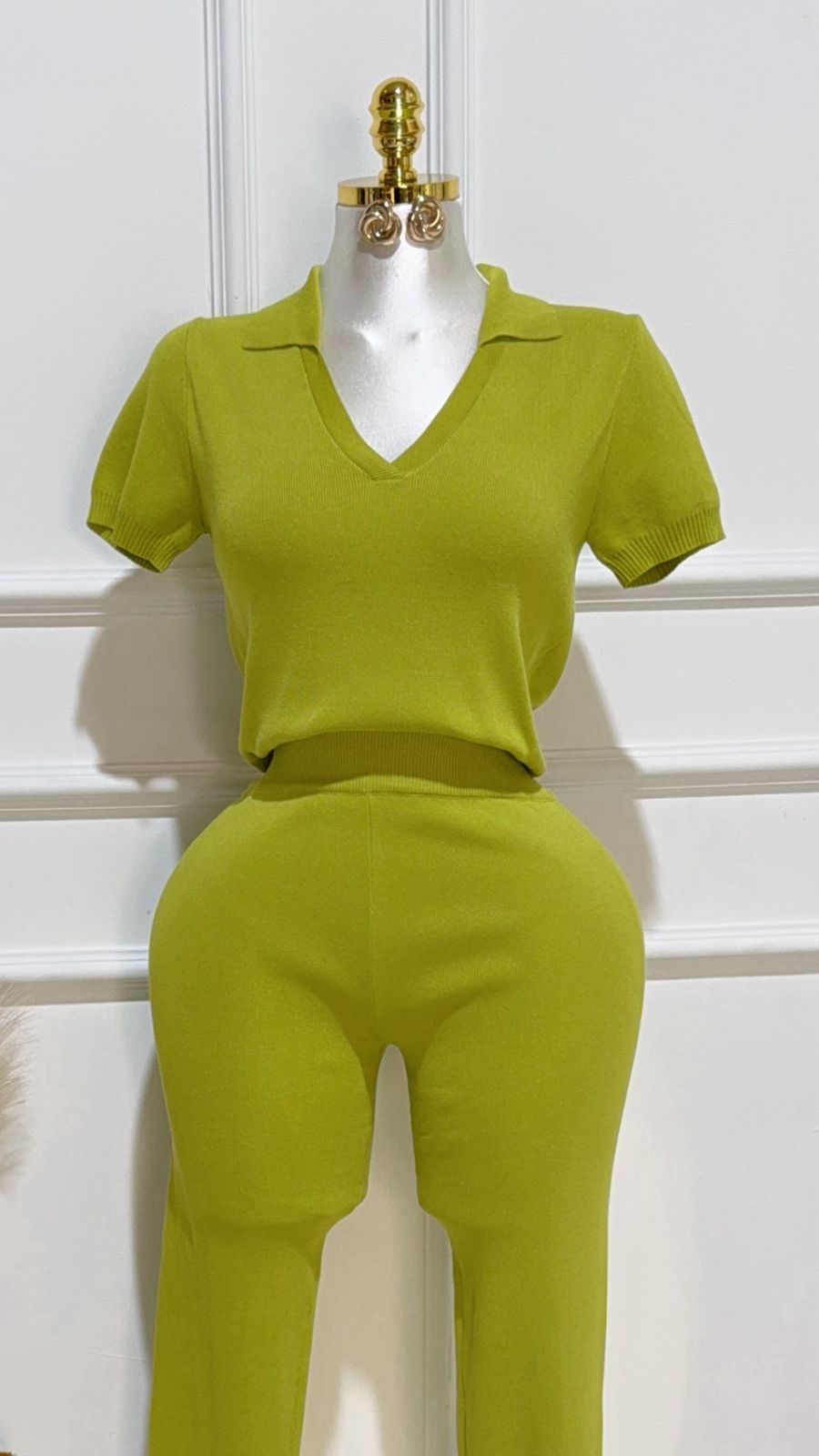 Set Pantalon Blusa Top Cuello V Citron