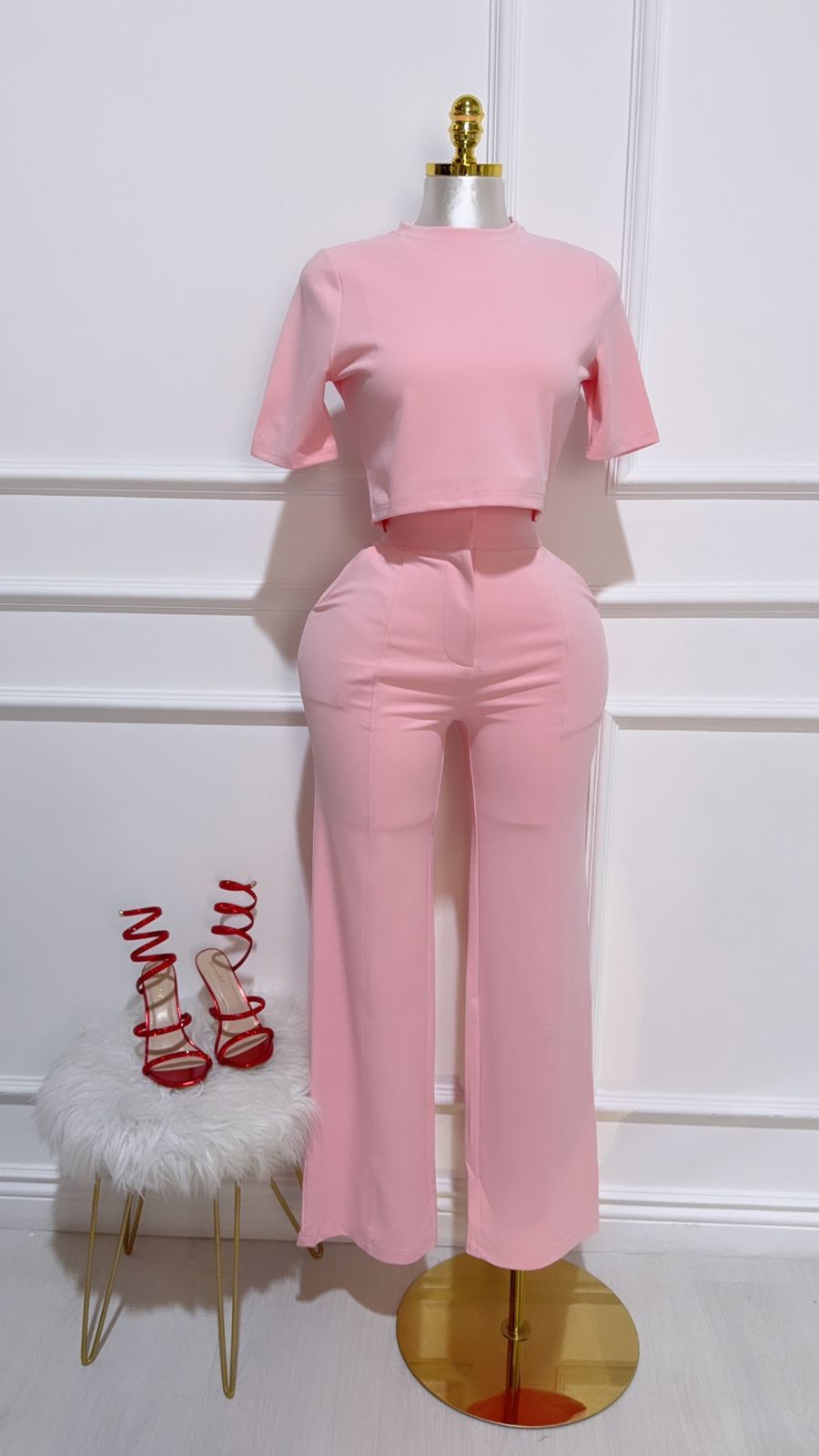 Set Rosa Blusa Pantalon
