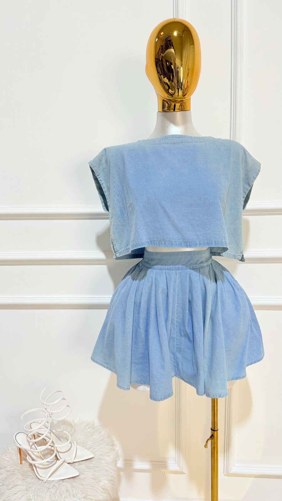 Set Crop/Top Falda LT DEMIN