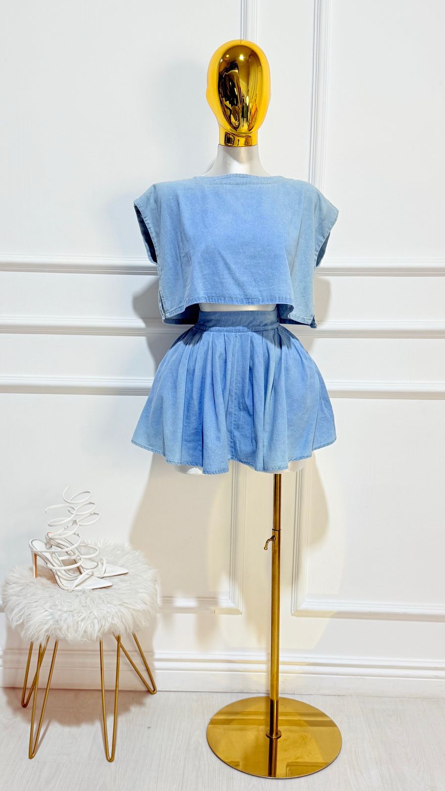 Set Crop/Top Falda LT DEMIN