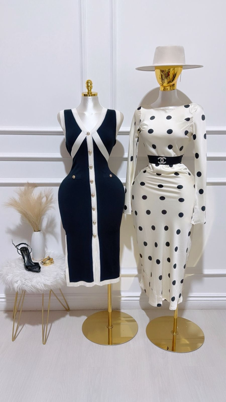Vestido Beige Lunares