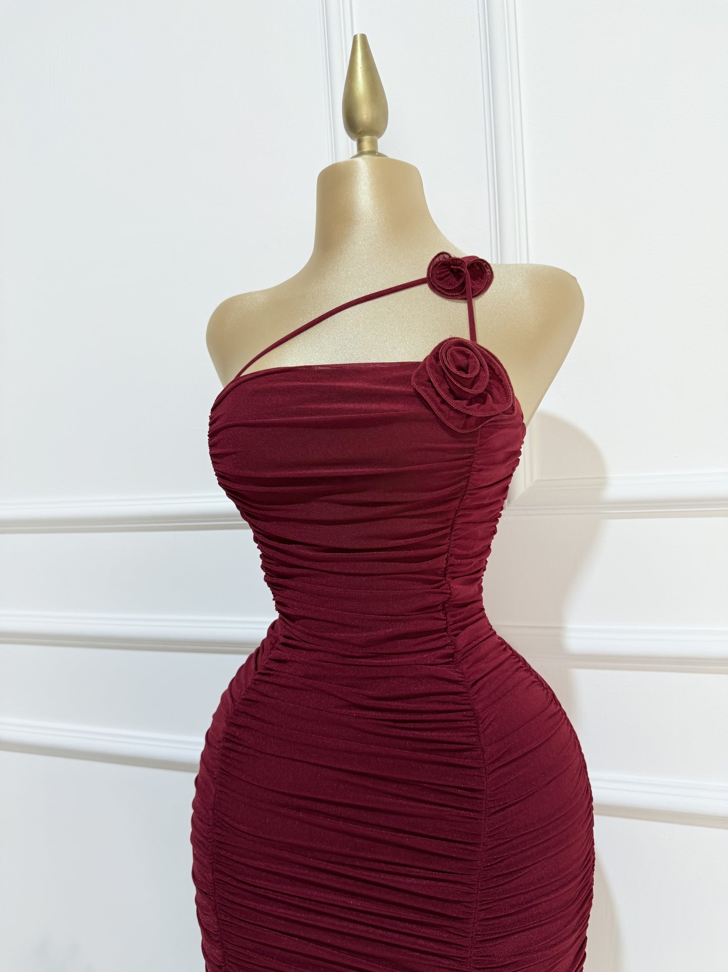 Vestido Tirantes/Flor Tinto