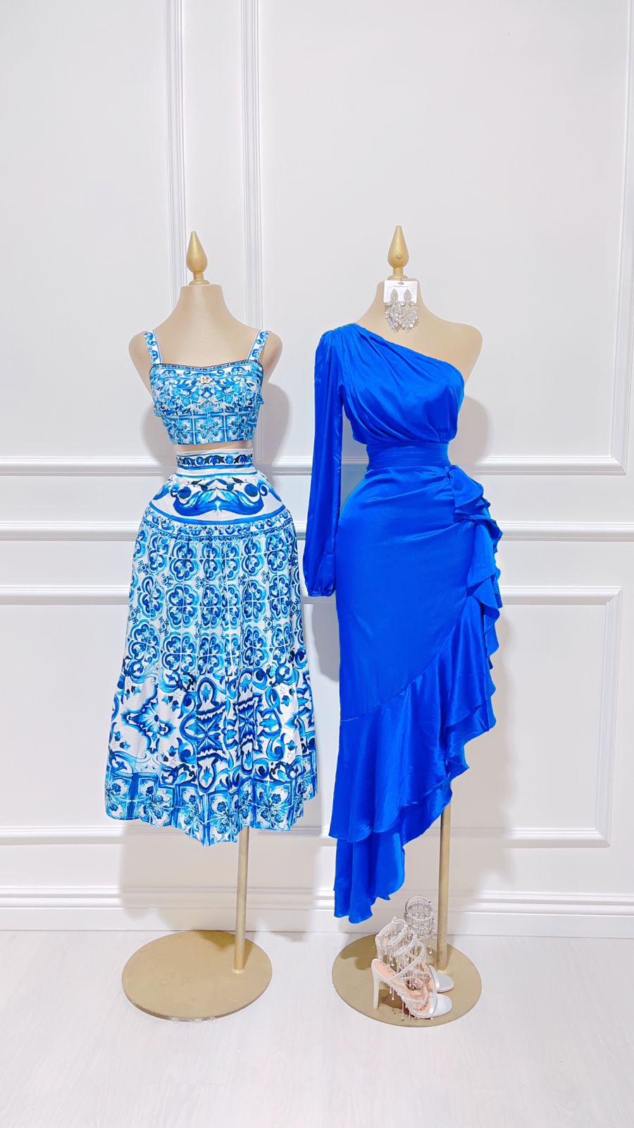 Vestido Azul Una Manga