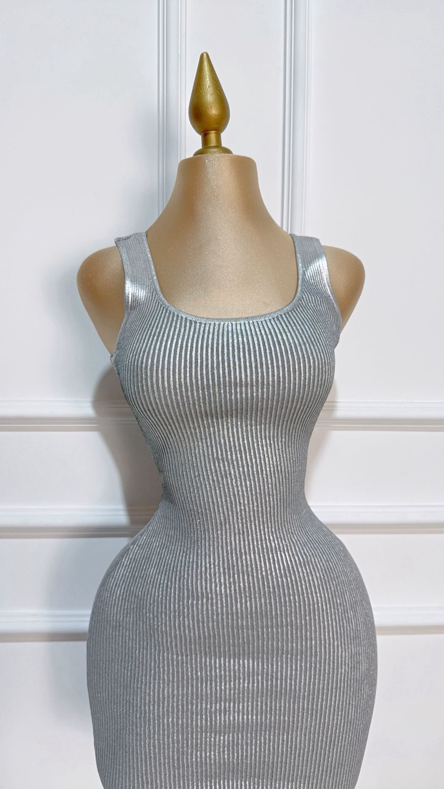 Vestido Tirante Plateado