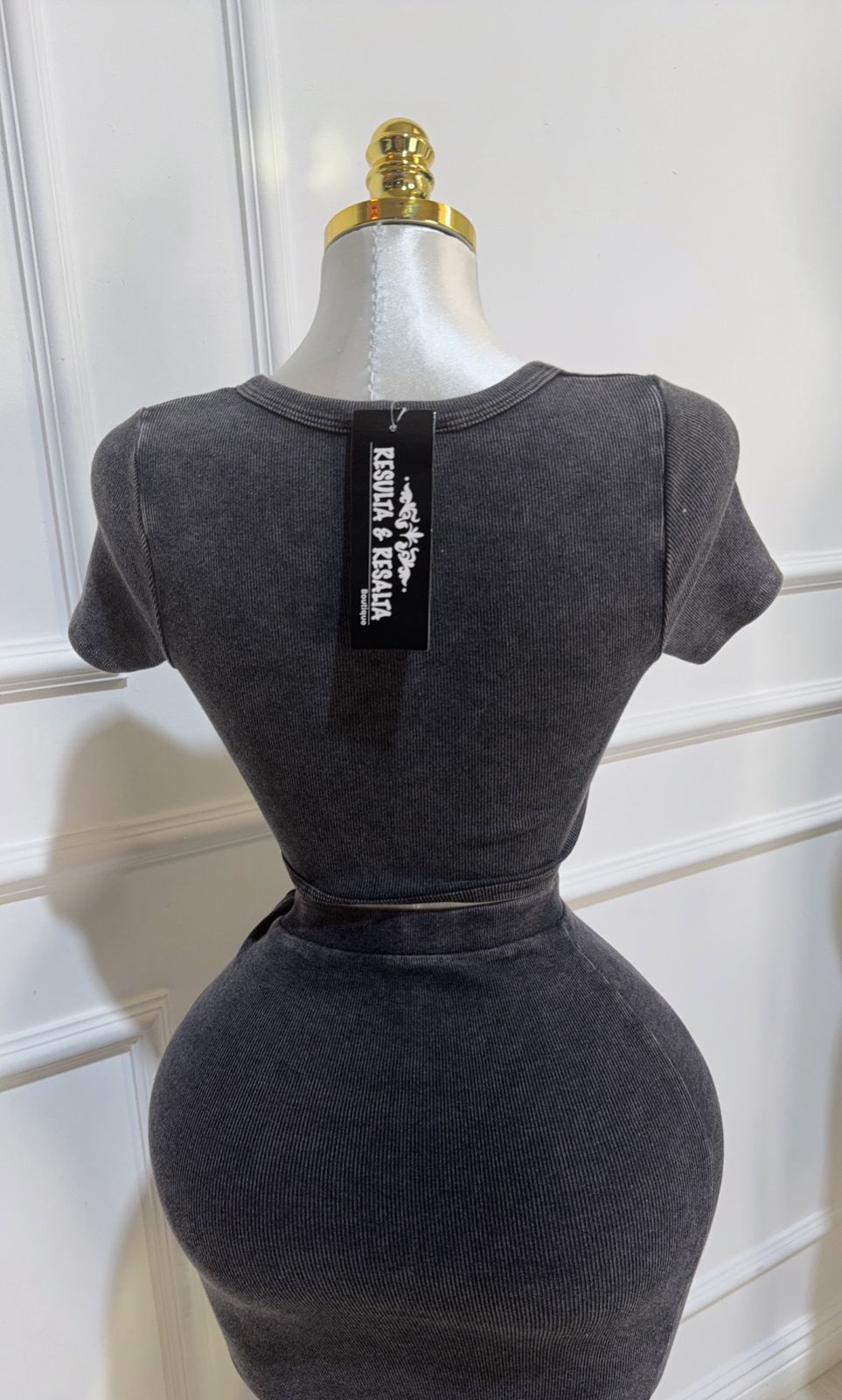 Set Top Falda Mineral Negro