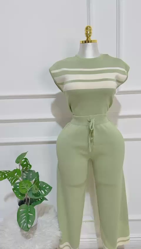Set Suéter Top Pantalón Verde