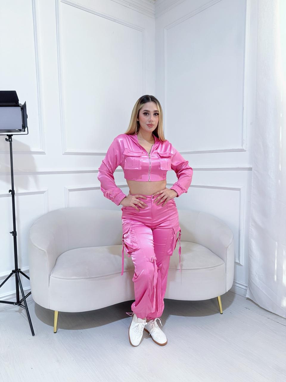 Set Cargo Satin Rosa