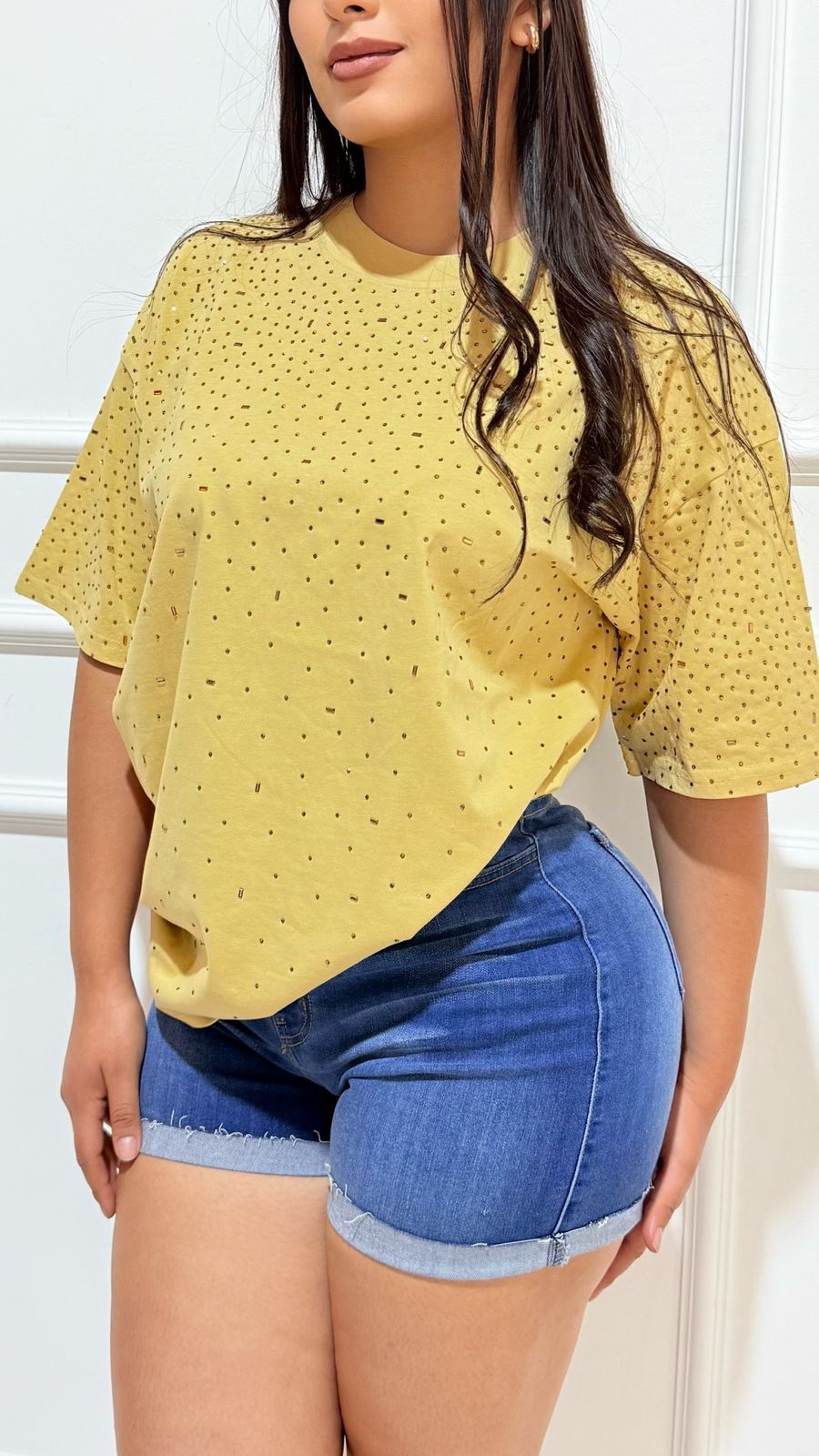 Playera Dama Oversize Amarilla