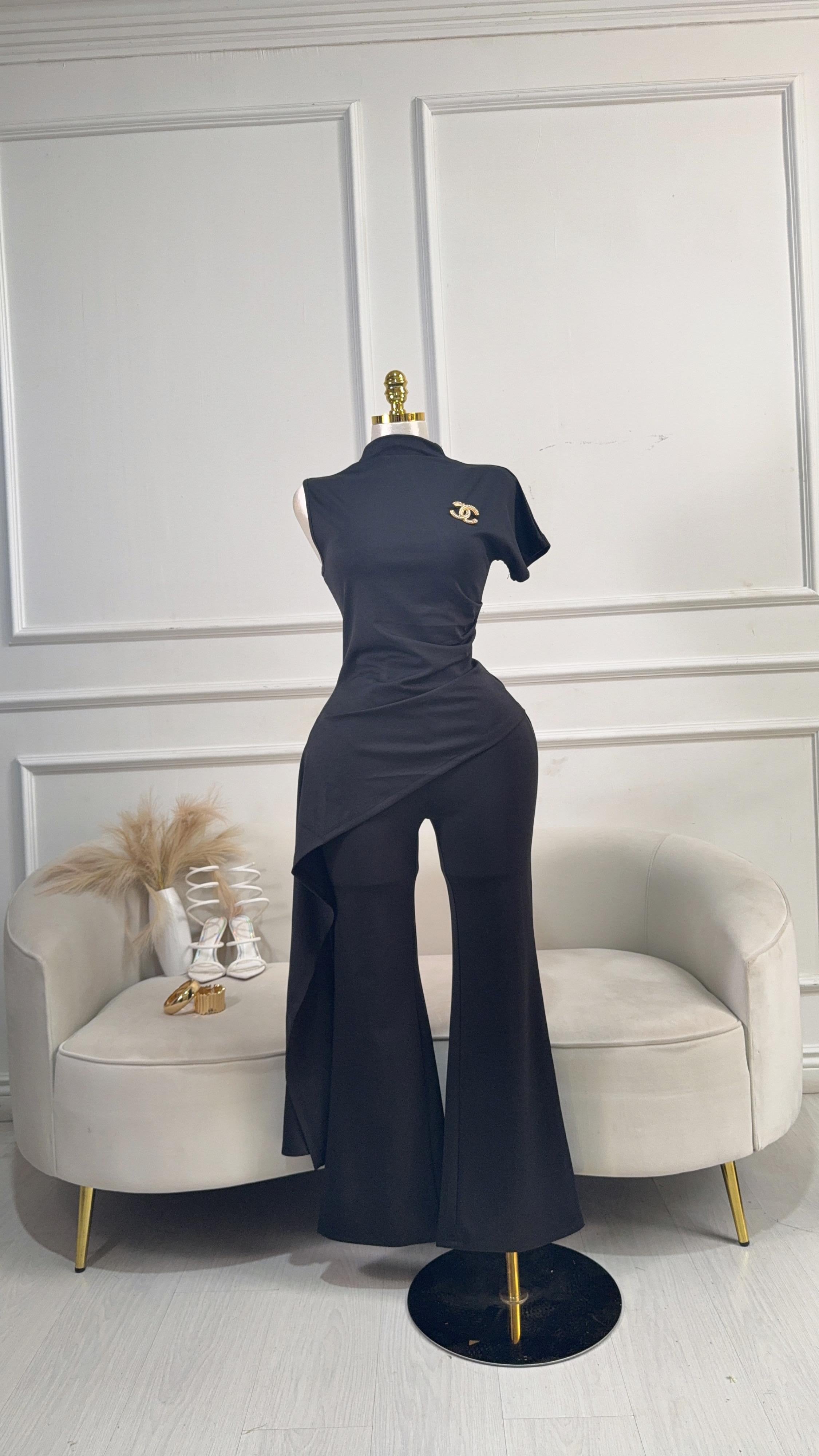 CONJUNTO PANTALÓN LARGO NEGRO