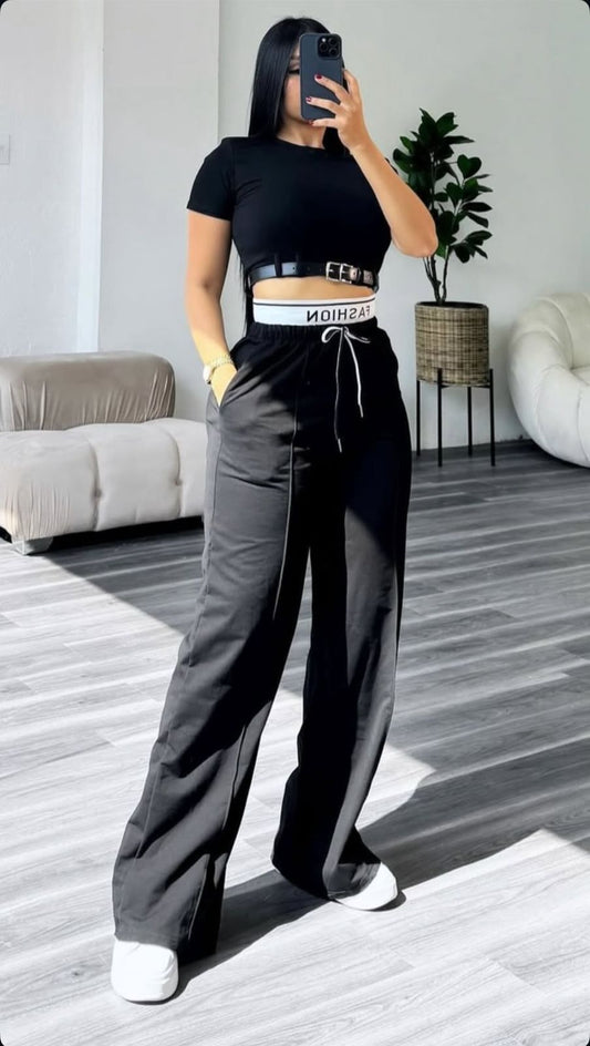 Set Blusa Pantalon Negro