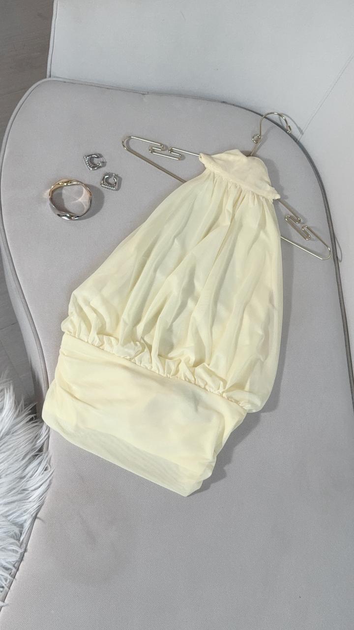 Blusa Amarilla Cuello Halter