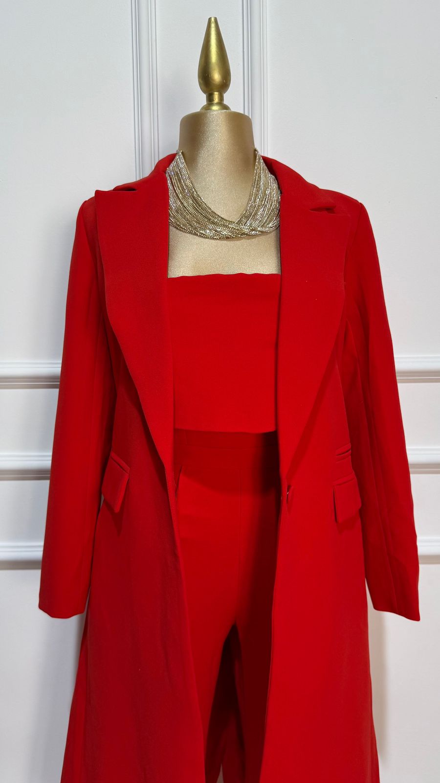 Jumper Rojo/Gabardina