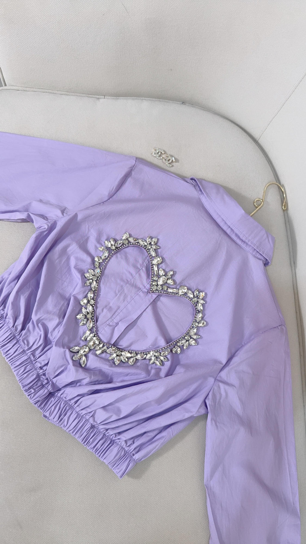 Blusa Lila Corazon Brillos