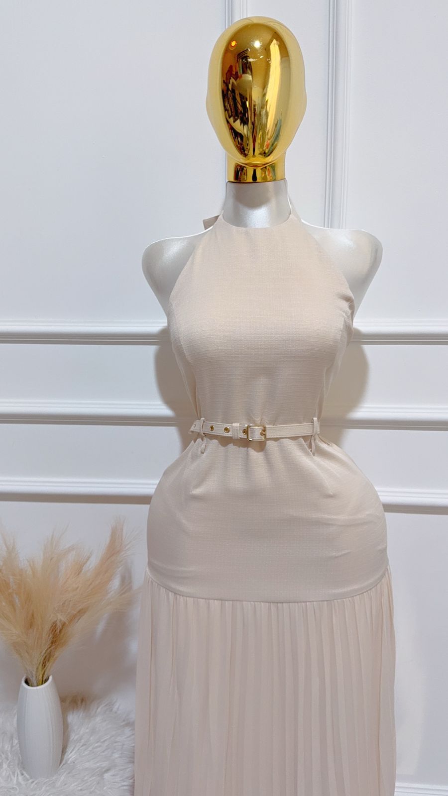 Vestido Largo Beige