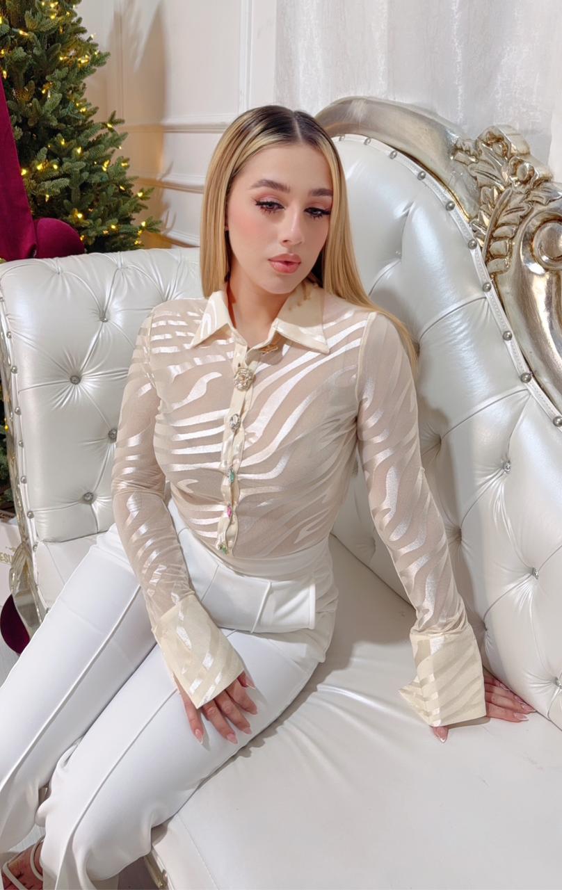 Camisa Satin Mocha Mousse