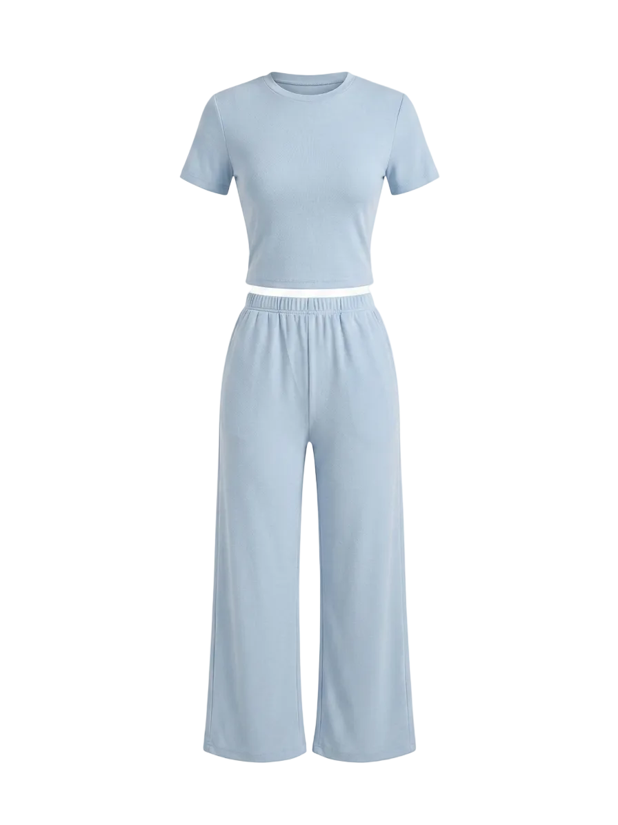 CONJUNTO PANTALÓN AZUL MANGA CORTA