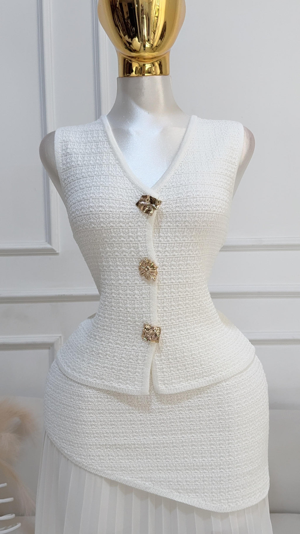 Set Boton Dorado Falda Larga