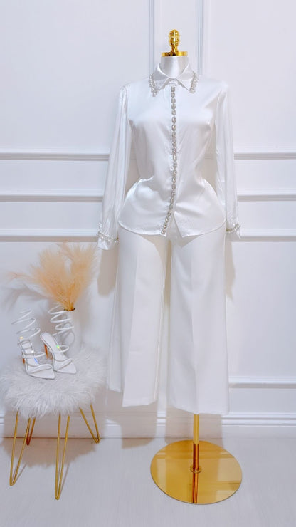 Camisa Blanca Pedrería