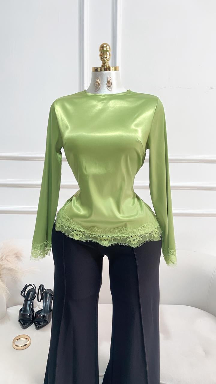 BLUSA SATIN VERDE