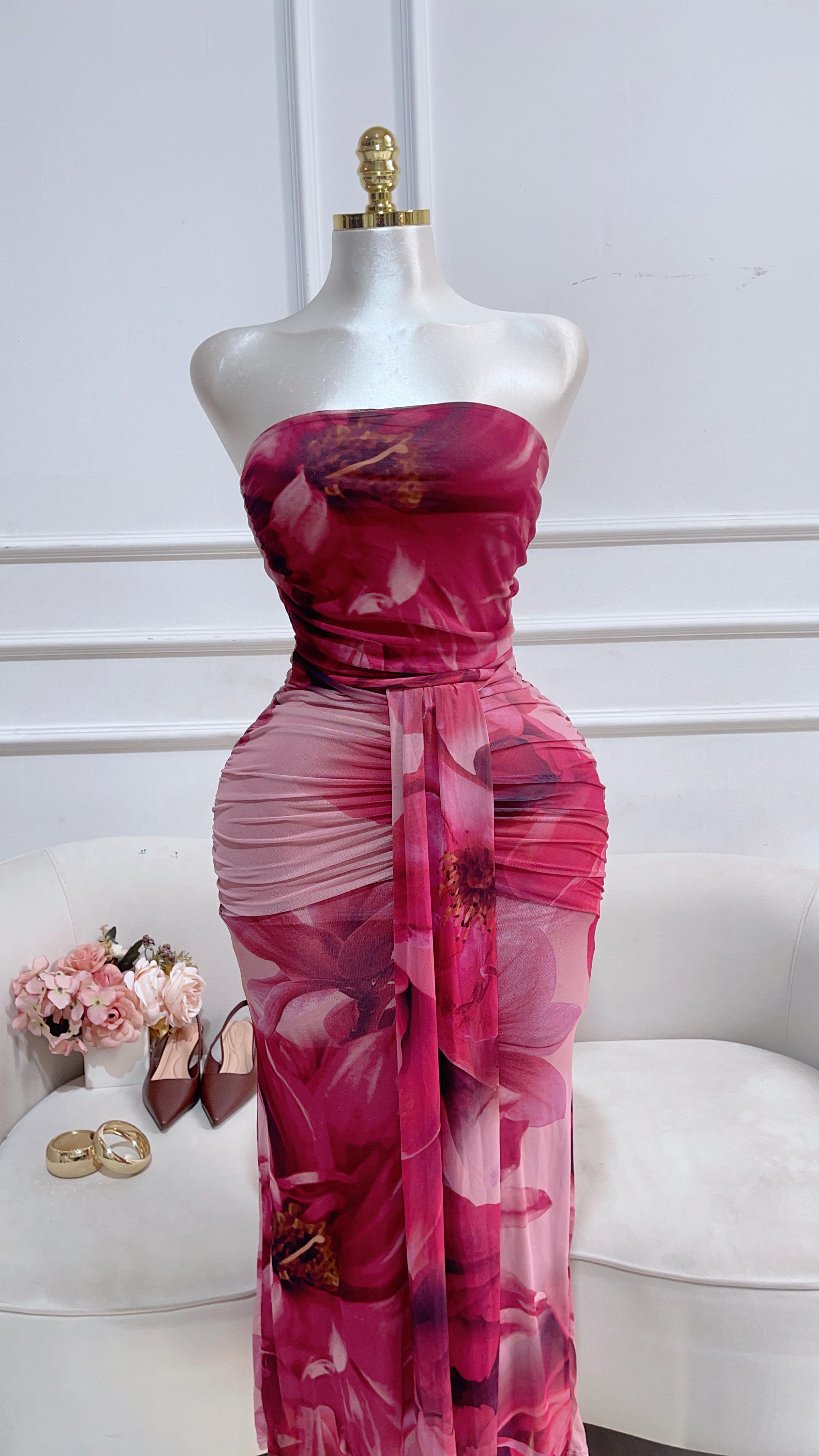 VESTIDO MIDI MAGENTA