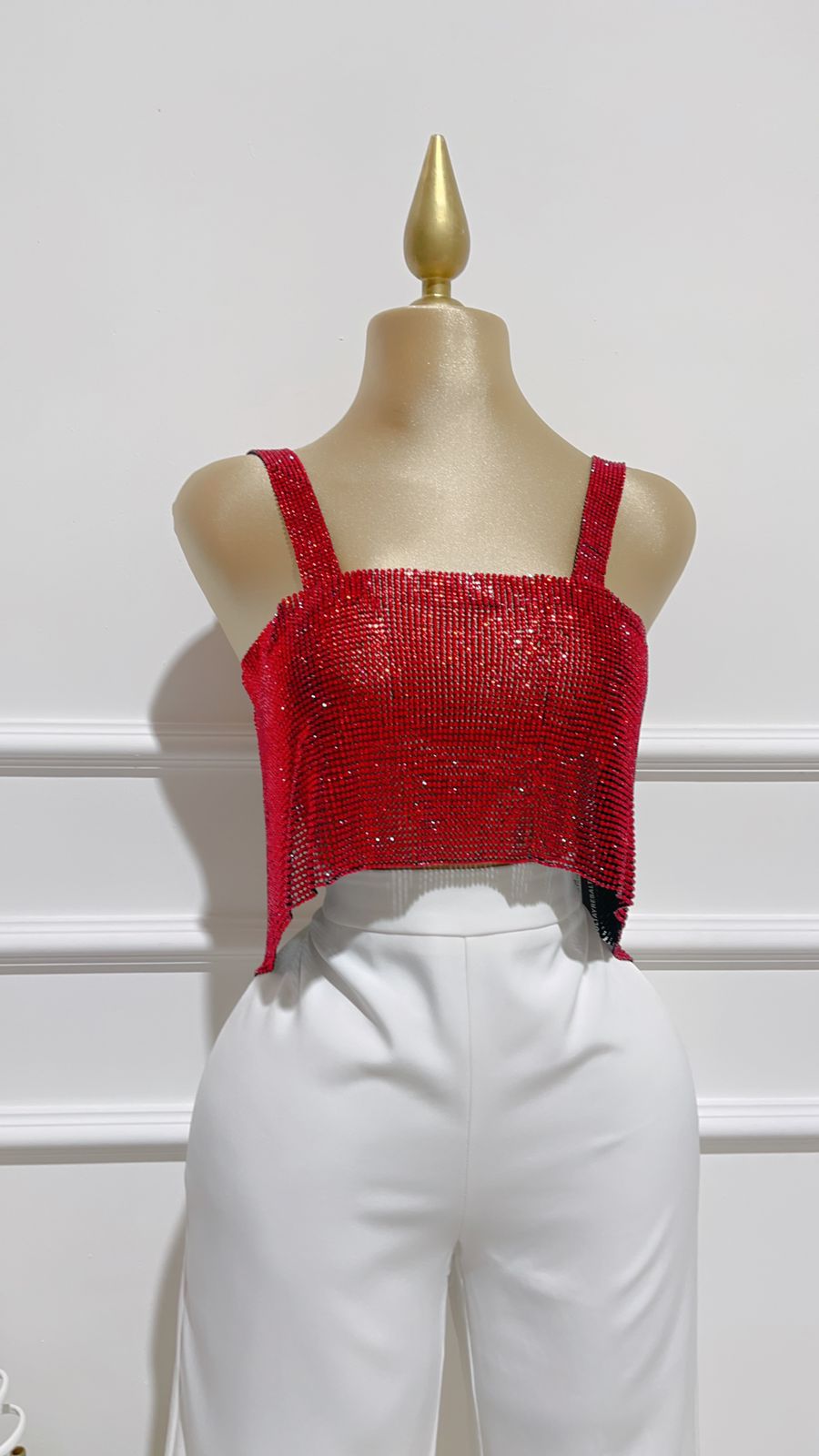 Top Metalico Rojo Piedras