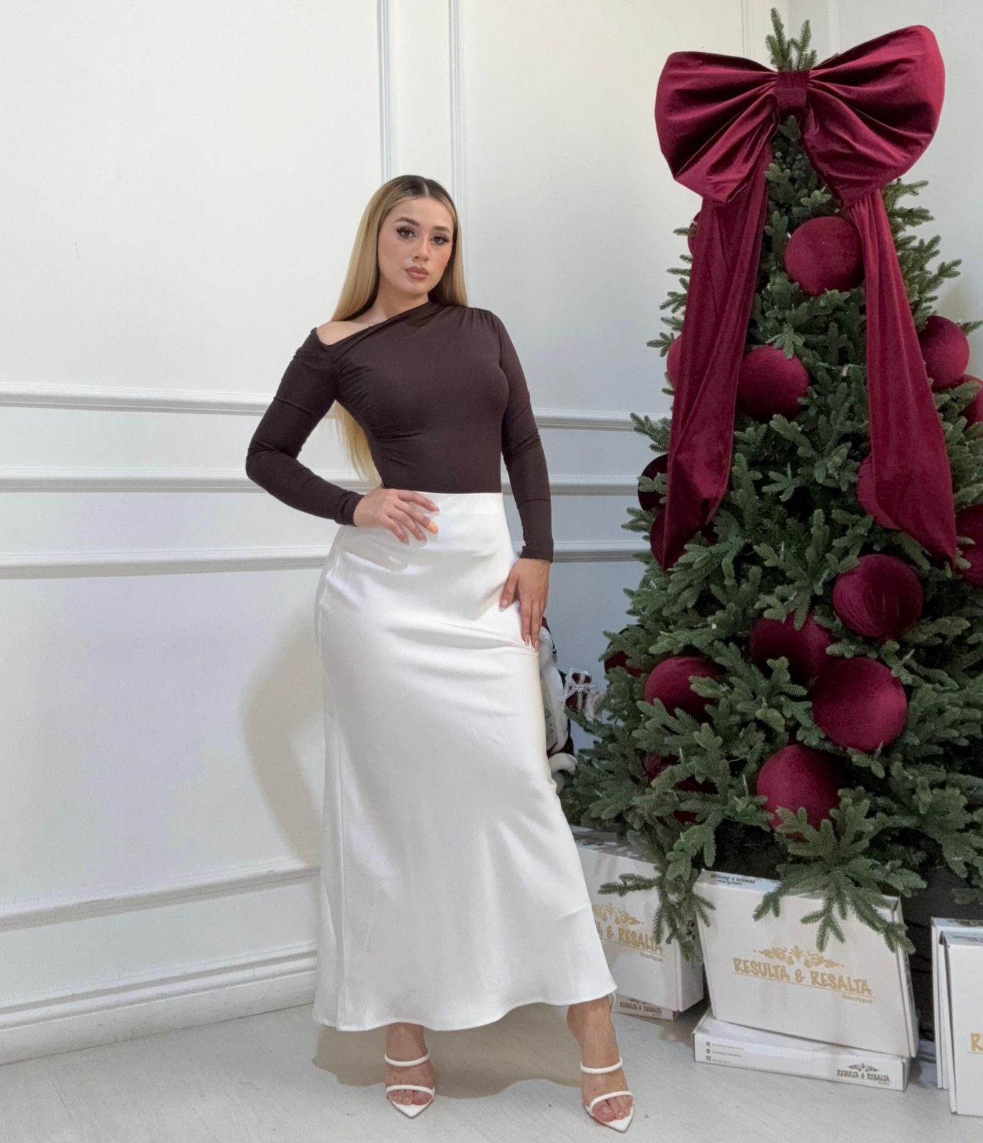 Top de Un solo Hombro Cafe