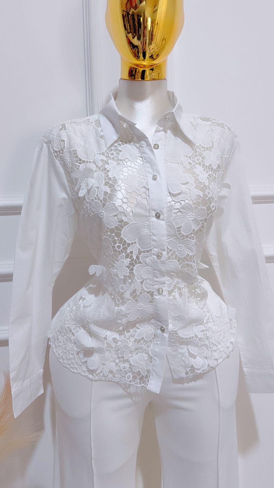 Camisa De Rosa Blanca
