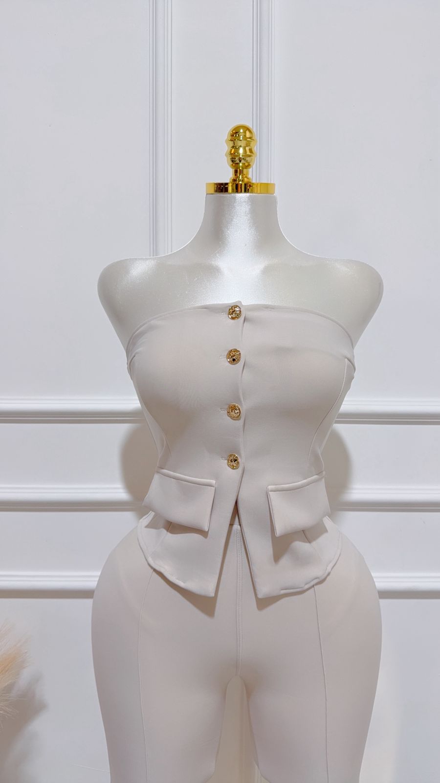 Top/Pantalon Con Tiro Alto