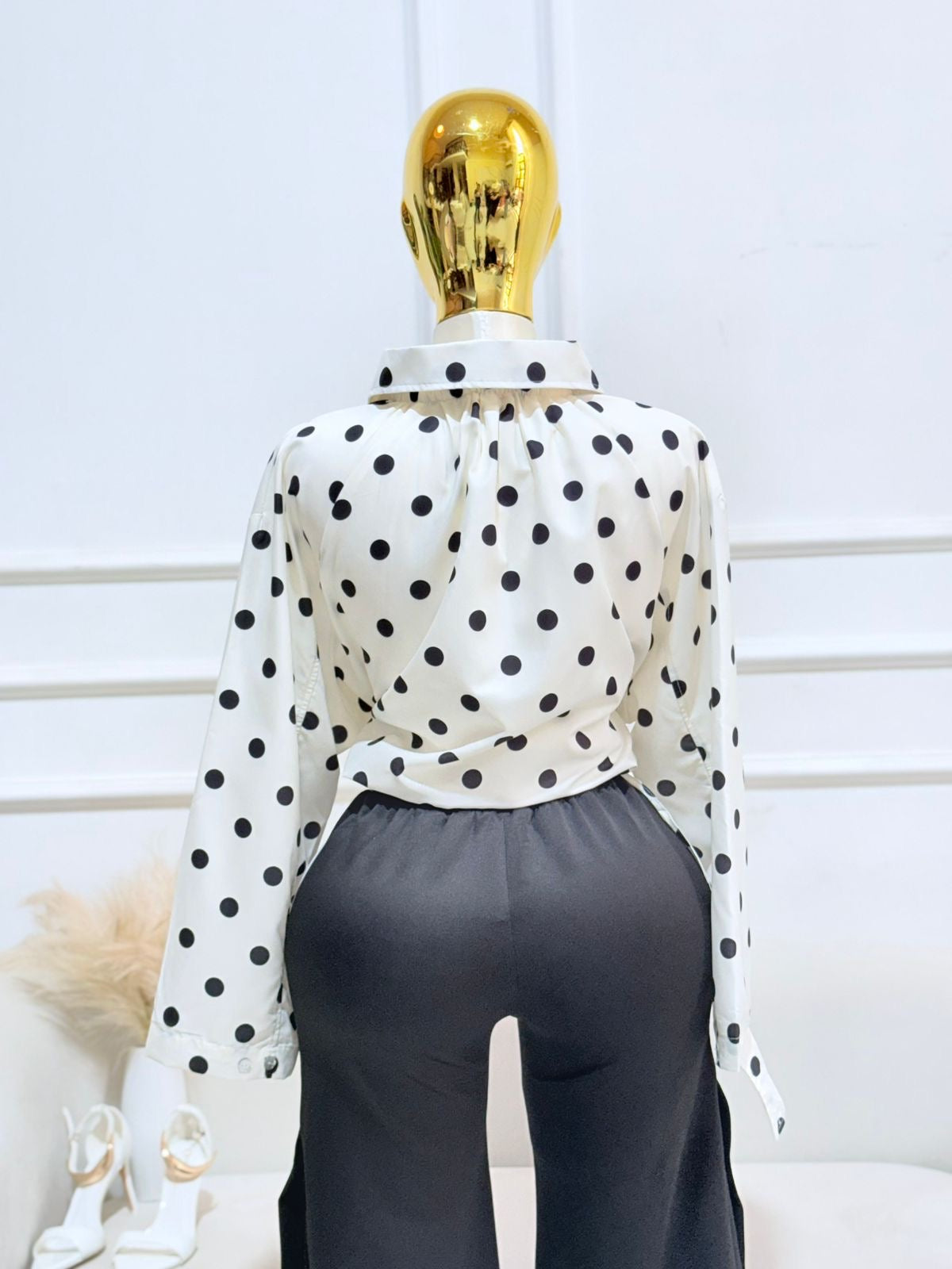 BLUSA MANGA LARGA POLKA