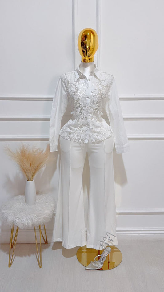 Pantalon Palazo Blanco