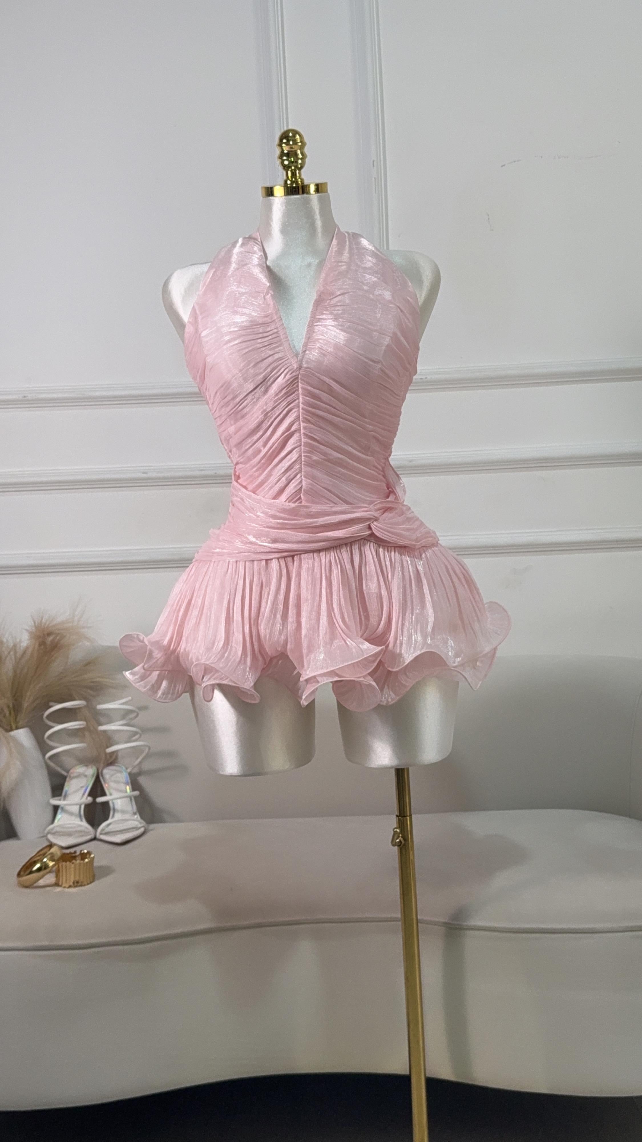 VESTIDO CORTO ROSA