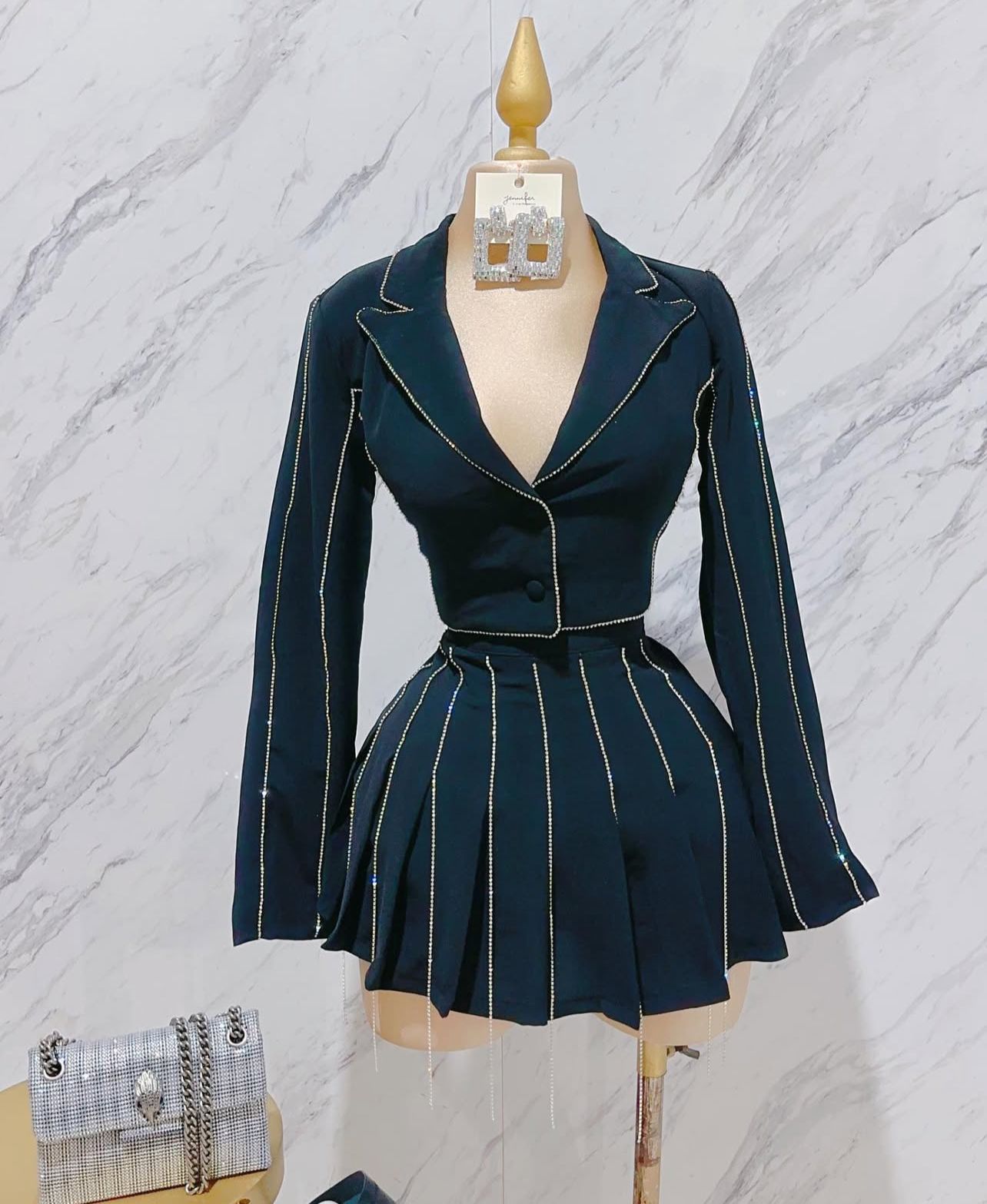 Conjunto Negro Bolero Falda