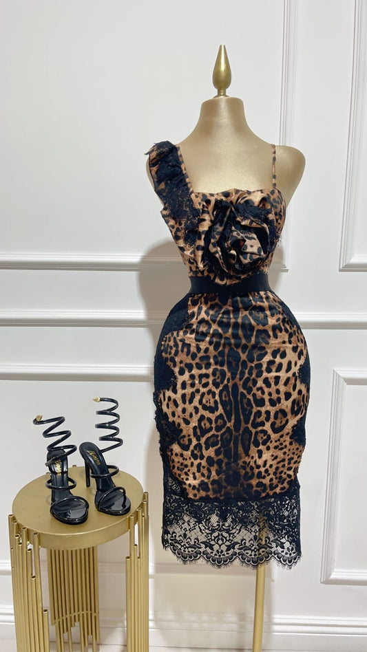 Set Leopardo/Top/Falda