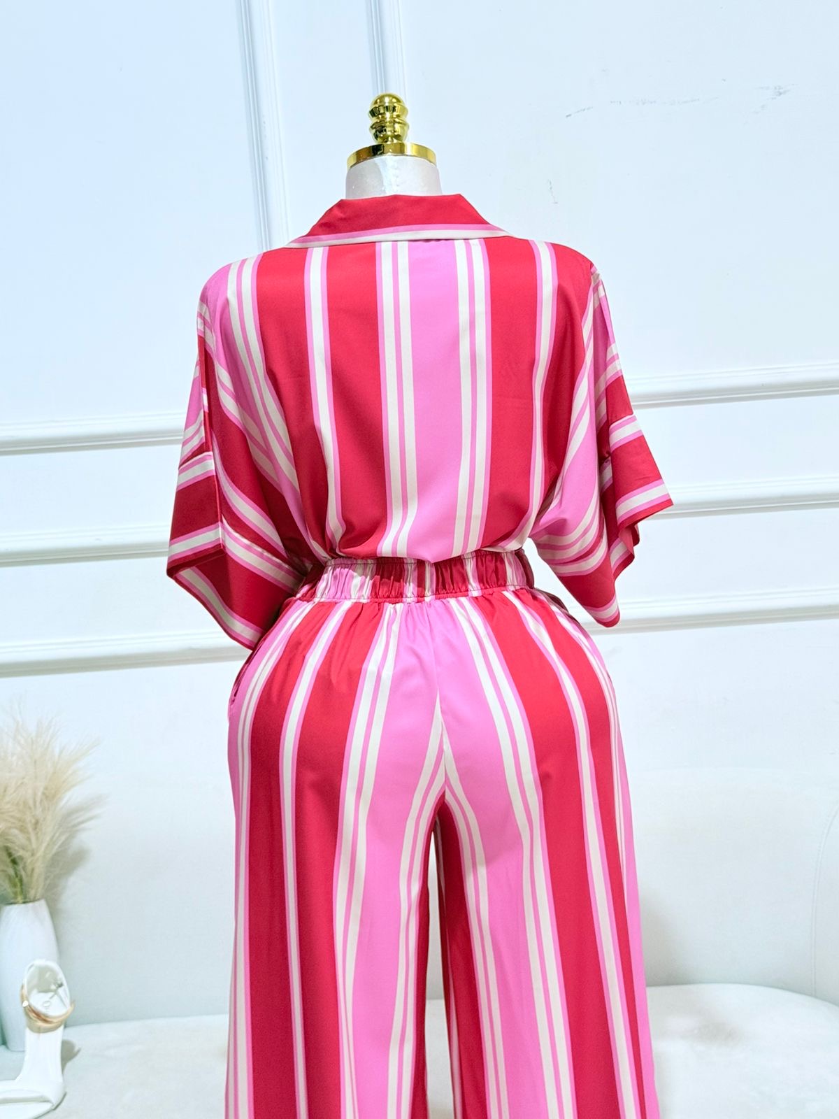 CONJUNTO PANTALÓN RAYAS ROSA