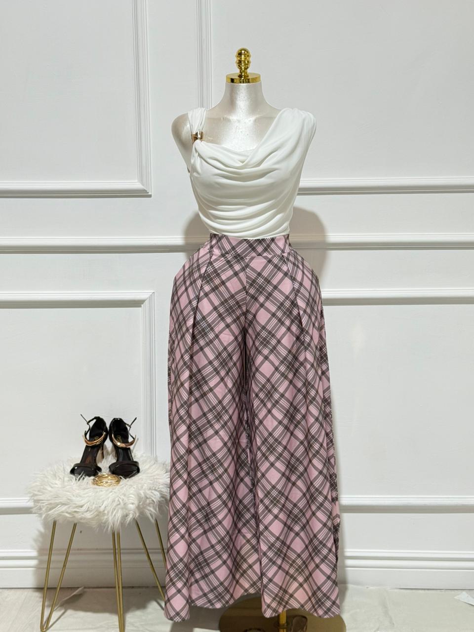 PANTALON ROSA CUADROS