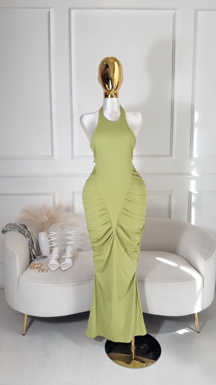 Vestido Verde Con Tirante
