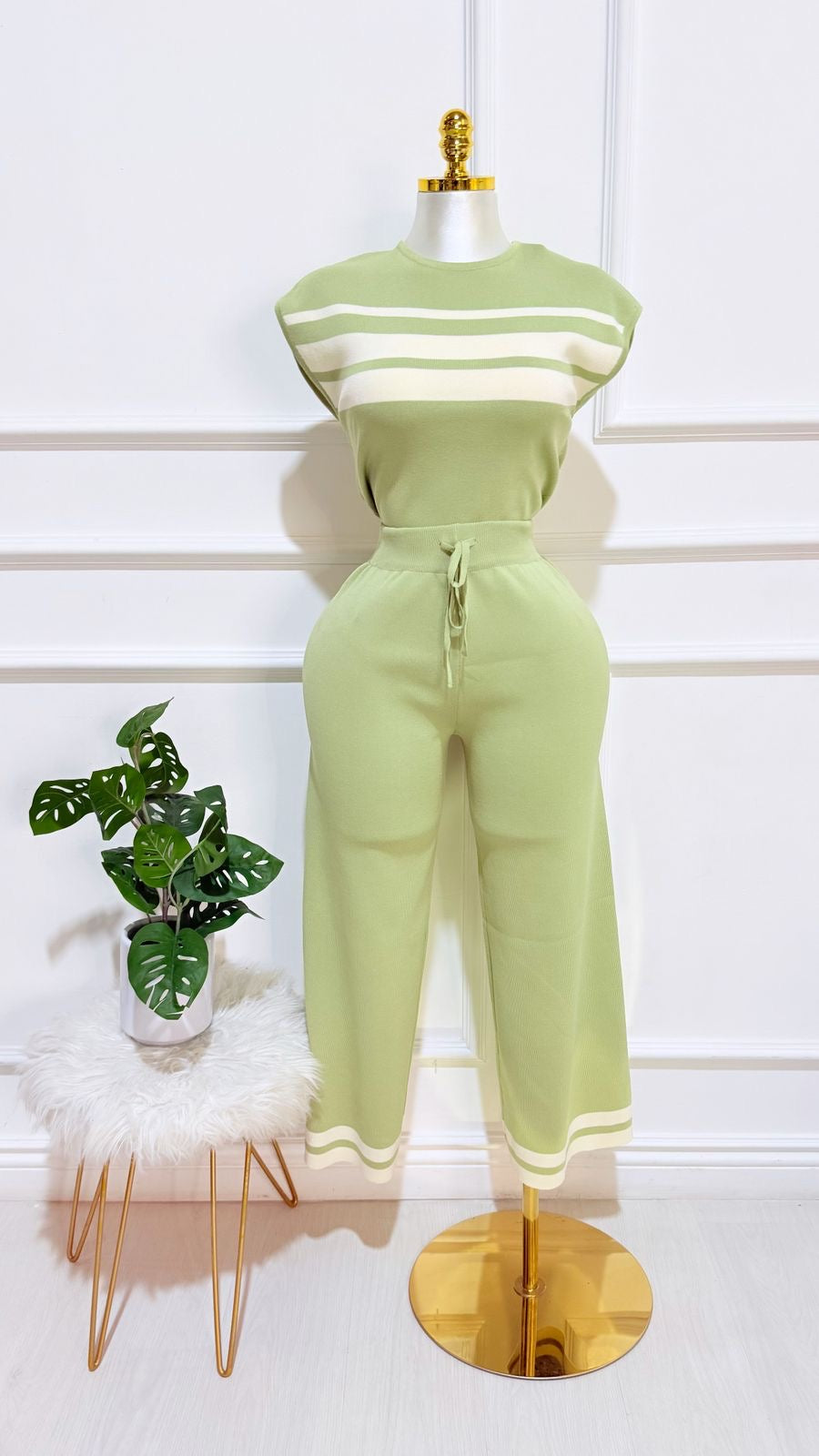 Set Suéter Top Pantalón Verde