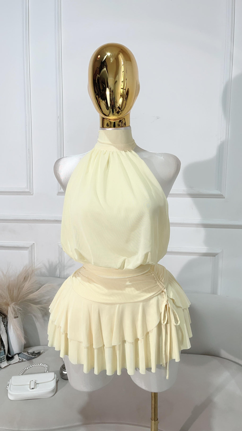 MINI FALDA AMARILLA OLANES