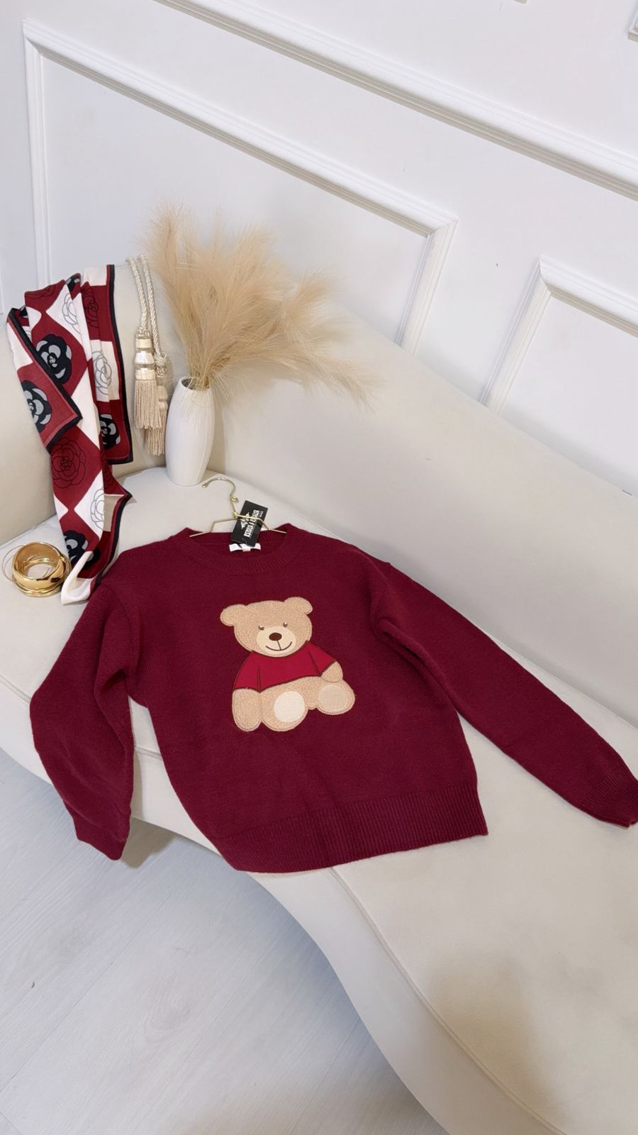 Sueter Oso De Peluche Tinto