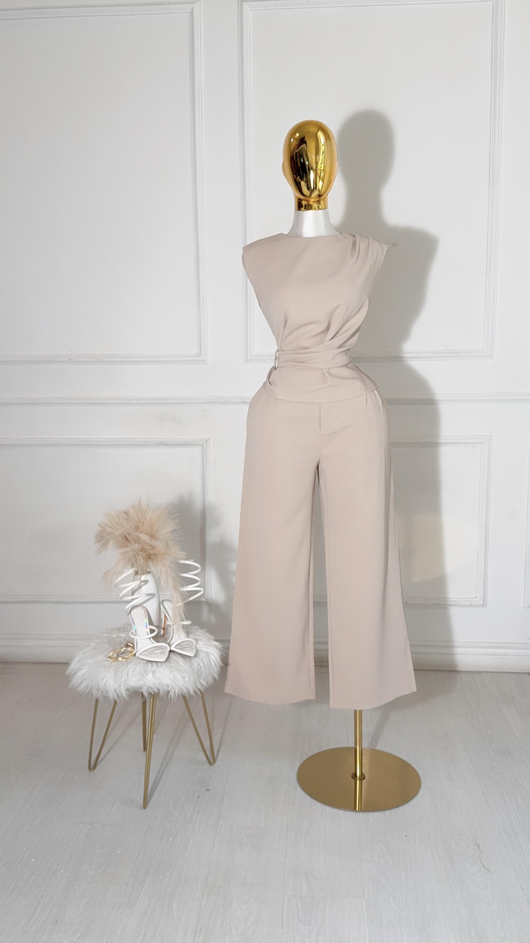 CONJUNTO PANTALON BEIGE