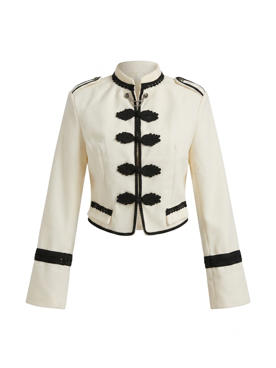 SACO BLANCO DETALLES NEGRO