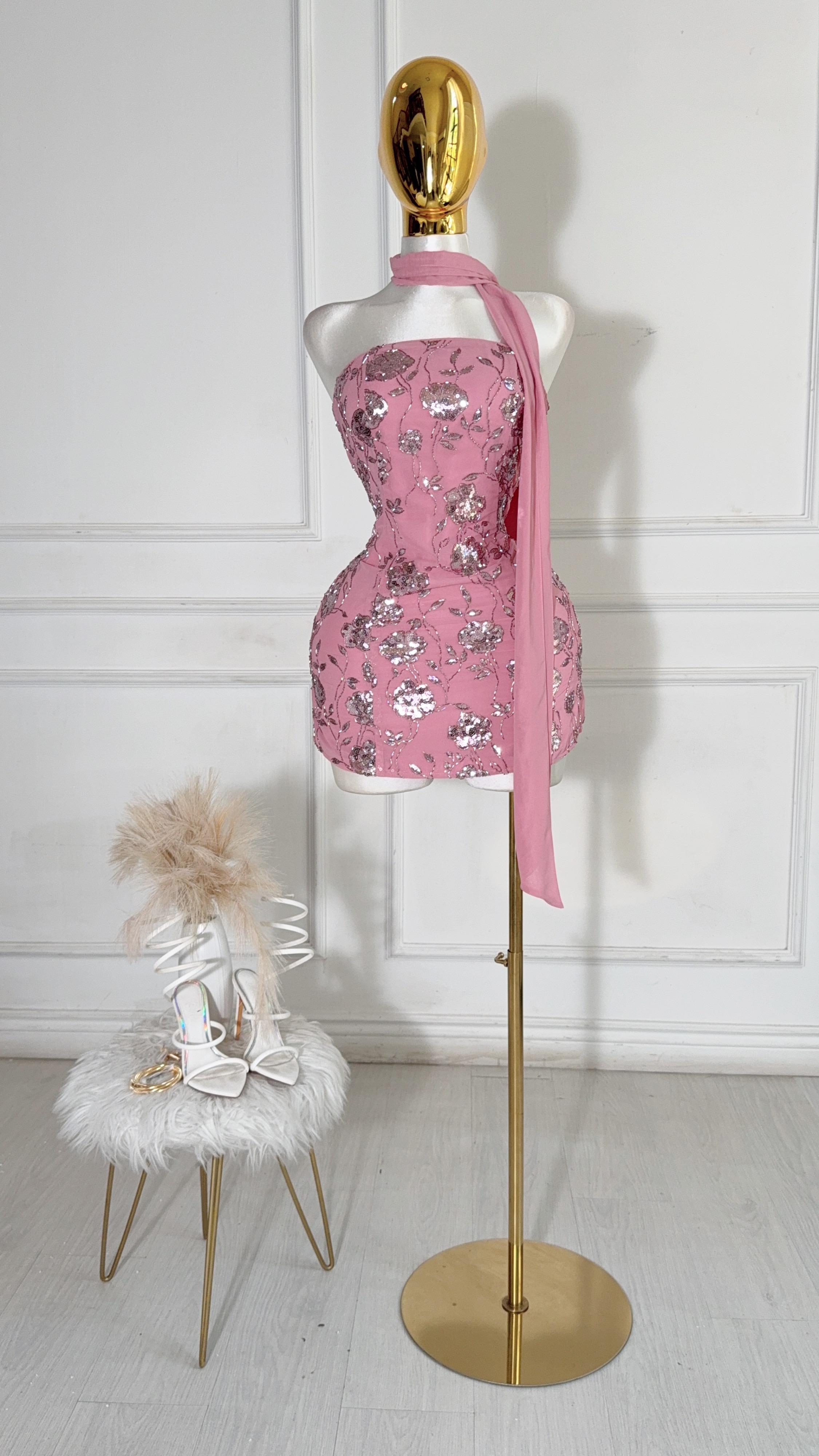 VESTIDO ROSA DE FIESTA