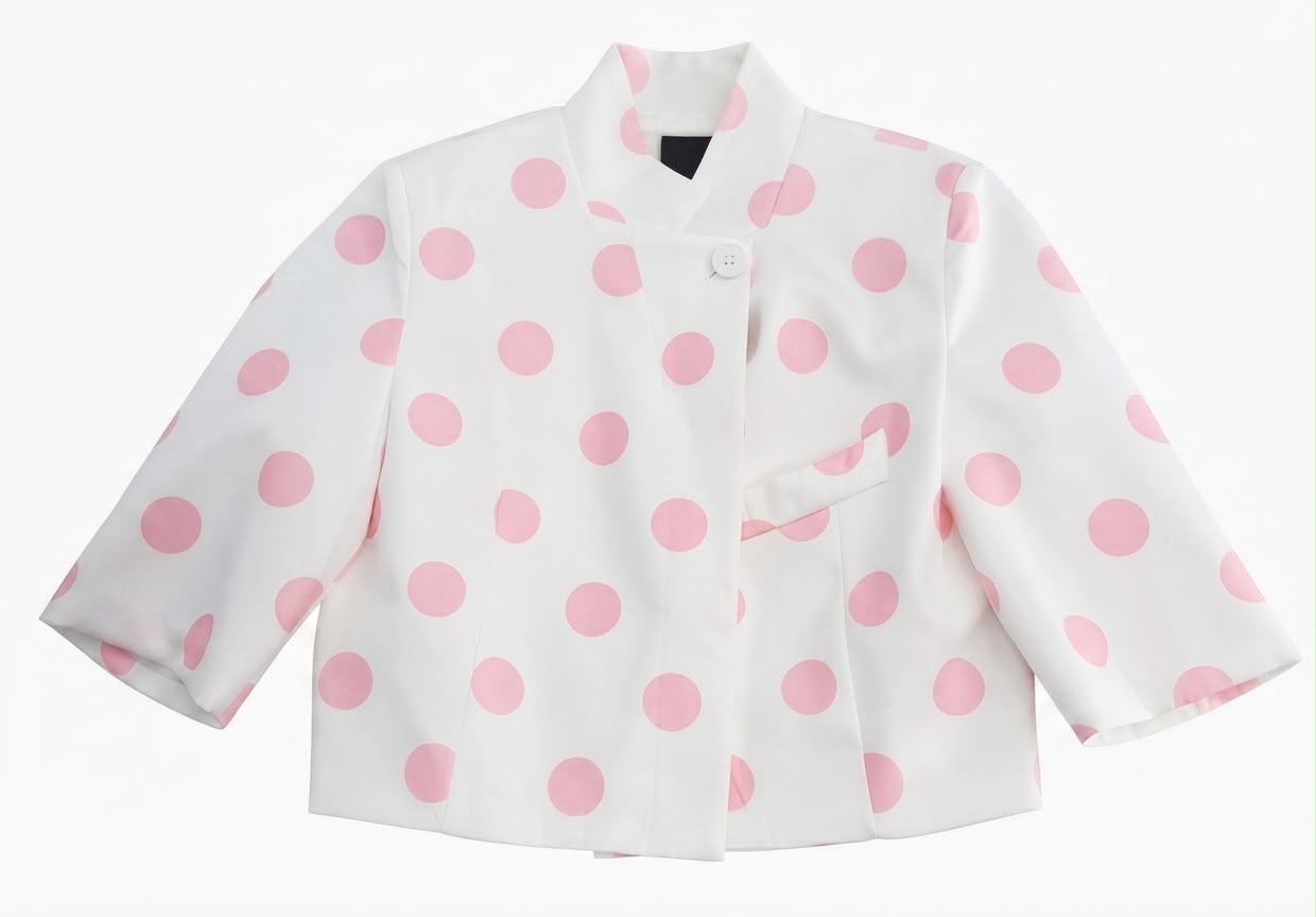 BLUSA BLANCA ROSA POLKA