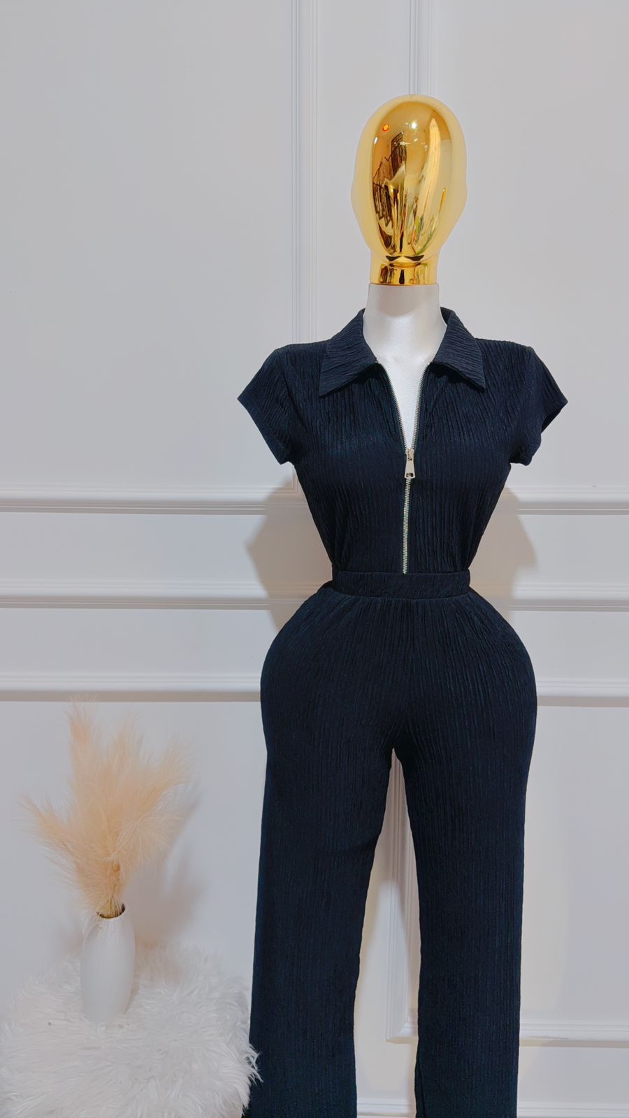 Set Textura Arrugada Negro